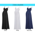 Kate Kasin Sexy Womens Comfortable Spaghetti Straps V-Neck Navy Maxi Maternity Dress KK000674-3